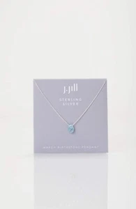 J.Jill ~ NEW Sterling Silver March Birthstone Pendant ~ NWT (2V7) - Picture 1 of 4