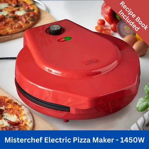 Pizza eléctrica antiadherente Misterchef 30 cm con libro de recetas. Rojo - 1450W - Imagen 1 de 10
