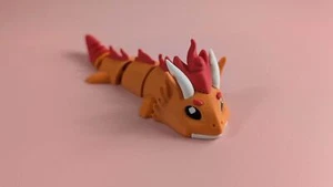 Fire Dragon Articulated Keychain Fun and Flexible Dragon Figure Unique Gift  - Picture 1 of 8