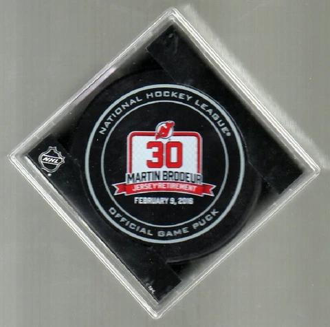 GAME PUCK - 2016 MARTIN BRODEUR #30 JERSEY RETIREMENT DAY 2-9-16 DEVILS - LAST1 Cover