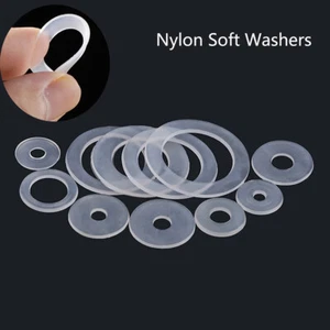 M3 to M20 Clear Soft Nylon Flat Washer Insulating Gasket Penny Repair Washer - Picture 1 of 12