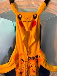 Pokemon Pikachu Hooded Union Suit One Piece Pajamas Youth Size Small Long Sleeve - Picture 1 of 5