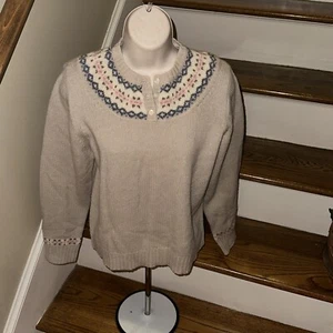L L BEAN 100% Shetland Wool Nordic Ring Cardigan Sweater Size XS 4 CHARITY❤️f284 - Picture 1 of 5