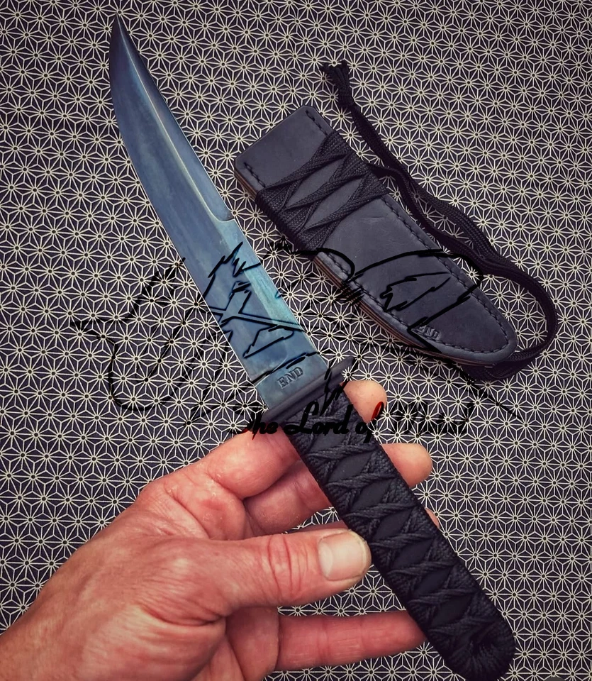 CUCHILLO NINJA DE CAZA UBR PERSONALIZADO HECHO A MANO ACERO AL CARBONO CON FUNDA DE CUERO  Foto 1 de 1