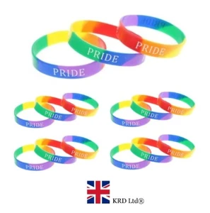 Rainbow Pride Wristband - Silicone LGBT Bracelet for Parade & Parties - Picture 1 of 15