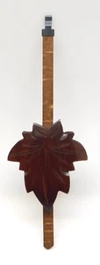 Reloj de cuco péndulo 3"" estilo hoja de arce NUEVO marrón hecho en alemán 8 3/4"" de largo - Imagen 1 de 3