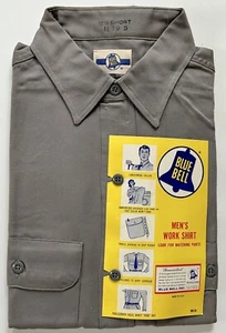 NWT Vintage Wrangler Blue Bell Long-Sleeve Men's Work Shirt, 15½ Short, Gray - Picture 1 of 5