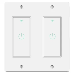WiFi Smart Lichtschalter 2-Gang Lichtschalter Fernbedienung für Alexa & Google IFTTT US - Bild 1 von 7