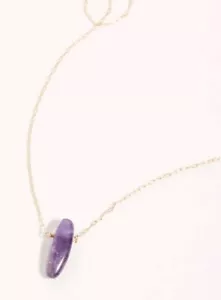NWT Free People x Britta Ambauen Healing Stone Amethyst Necklace Gold Tone - Picture 1 of 1