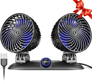 Car Fan - 2023 Upgraded Dual Head USB Fan for Car with Powerful Cooling - Picture 1 of 6