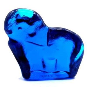 2019 Blanko Cobalt Blue Elephant Figurine PaperWeight 3.5"x 3.5"x 1.5" - Picture 1 of 8