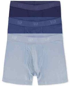 GAP Men's 3 Pack Blue 5 inch Organic Cotton Fly Pouch Boxer Briefs NEW Small - Picture 1 of 1