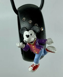 DISNEY Micky Mouse Black Wood Bracelet Bangel With Rhinestones, Bully W. Germany - Picture 1 of 12