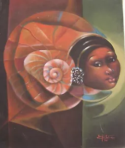 Hermosa pintura 20 X 24 del artista haitiano Fontaine - Imagen 1 de 4