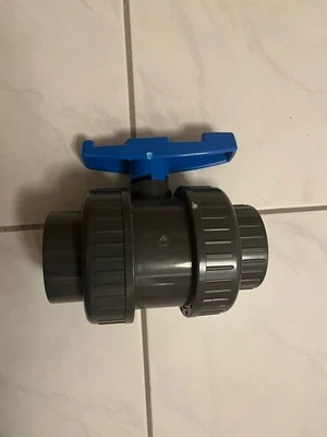 PVC Kugelhahn D63 - 2 Zoll Absperrhahn, Klebemuffe und Gewinde, Pool - Bild 1 von 3
