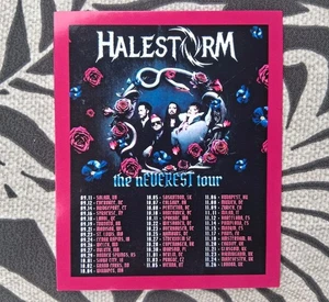 Imán promocional HALESTORM The Neverest Tour 2025 con fechas  - Imagen 1 de 2