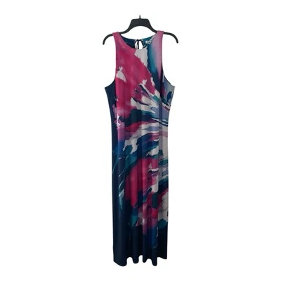 Maxi Vestido Tommy Bahama Jasmina Floreciente Veranda Talla XL Sin Mangas Geométrico Foto 1 de 4