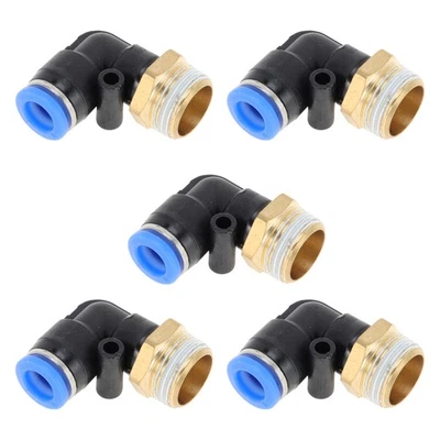 Rácor De Aire De Conexión Rápida 5/16" 90 Grados Junta Rápida 3/8"BSPT Azul - Imagen 1 de 4