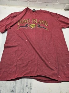 Mens Vintage Xl Long Island Ny T Shirt H.l. Miller Gold - Picture 1 of 3