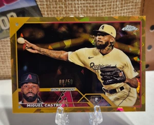 2023 Topps Chrome Update Sapphire Edition Gold /50 Miguel Castro #USCS284 - Picture 1 of 2