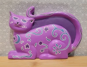 2003 Y2K Bombay Kids Purple Moon Stars Flower Cat Kitten Wall Hanging Decoration - Picture 1 of 13