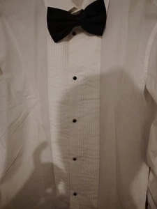 Gents Taylor &Wright Tuxedo dress shirt 15.5 " Collar With Studs And Bow Tie - Picture 1 of 2