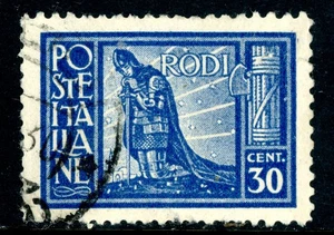 Italy 1929 Rhodes 30¢ Blue Scott #19 VFU L683 - Picture 1 of 6
