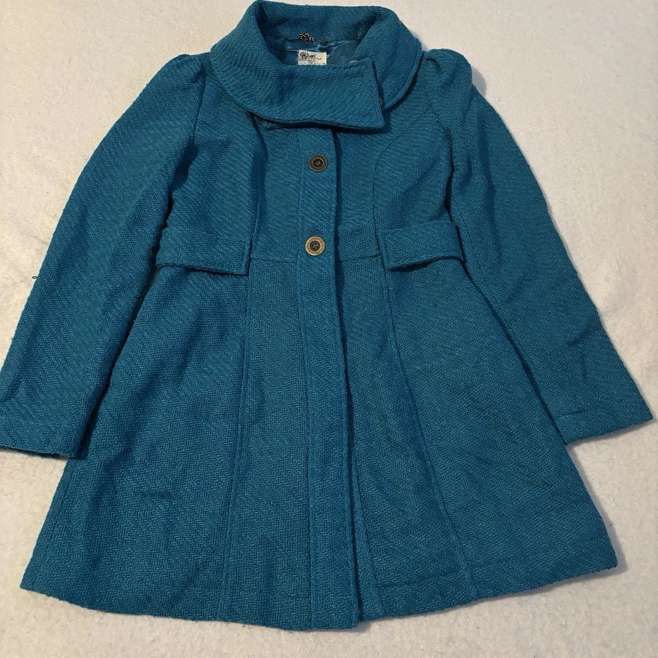 Anthropologie тюль XSmall Peacoat бирюзовый шерсти смесь выше колена - Изображение 1 из 4