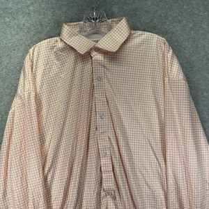 Camisa polo cuello de vestir Collars & Co para hombre 2XL naranja a cuadros rendimiento elástica - Imagen 1 de 7