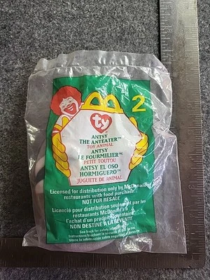 1999 Antsy The Anteater McDonald’s Happy Meal Toy Ty Teenie Beanies #2 -New - Image 1 of 2