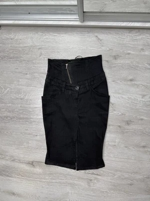 Raro Jean Paul Gaultier Cintura Alta Corsé Denim Falda Lápiz JPG Talla IT40 Foto 1 de 4