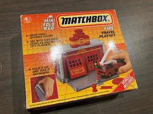 Matchbox Vintage 1993 Fire Travel Playset Mini Fold N Go 50671 - MISSING VEHICLE - Picture 1 of 3