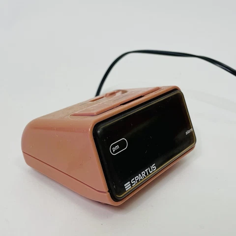 Vintage Spartus Pink Alarm Clock MCM Table Top Retro 1157-61 Light Cover