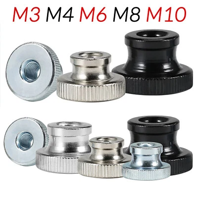 Rändelmutter Edelstahl V2A/4.8 Stahl M3,M4,M5,M6,M8,M10,M12 DIN 466 hohe Form - Bild 1 von 4