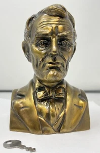 Abraham Lincoln Coin Bank w/KEY from Lincoln National Life Insurance Co. -WORKS! - Picture 1 of 8