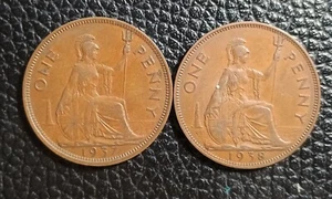 1937-1948 Great Britain One Penny - 1 Random Coin From Lot - Picture 1 of 2