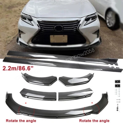 For Lexus IS250 300 350 Carbon Style Front Bumper Lip Splitter Kit Side Skirt Foto 1 de 4