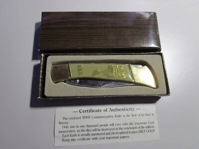 Navaja de bolsillo conmemorativa vintage de la Segunda Guerra Mundial Foto 1 de 4