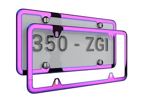 Chrome License Plate Frame Exclusive Chameleon License Plate Cover Flowery Hot P - Picture 1 of 7