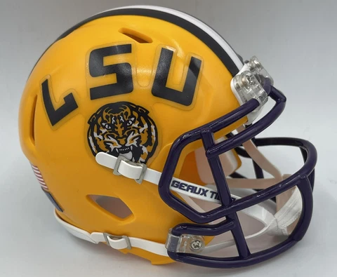 CUSTOM RIDDELL SPEED MINI FOOTBALL HELMET - LSU TIGERS Cover