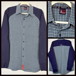 Vintage Bugle Boy Hemd Herren große Knopfleiste Fensterscheibe kariert 90er Streetwear - Bild 1 von 9