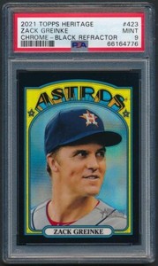 2021 Topps Heritage Chrome Black Refractor Zack Greinke #423 PSA 9 MINT