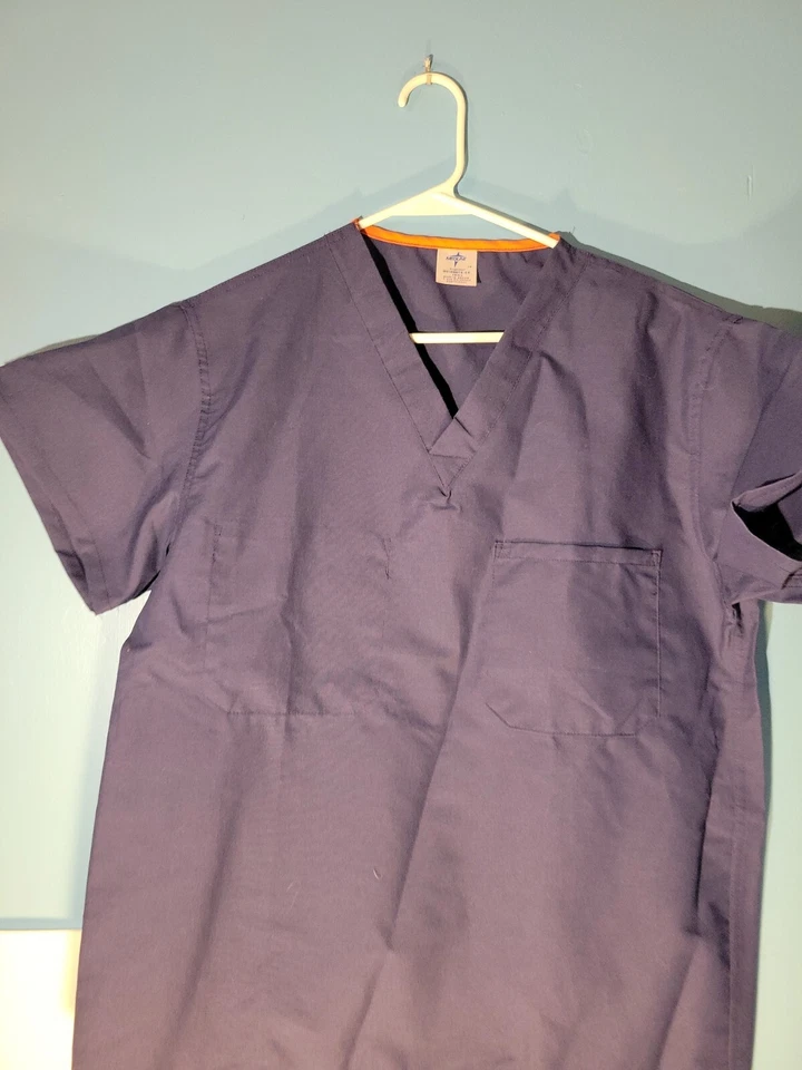 Blusa Médica Medline para Mujer Talla Pequeña Azul/Naranja Talla S Foto 1 de 4