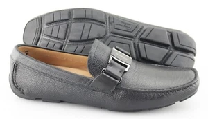 Men's SALVATORE FERRAGAMO 'Sardegna' Black Leather Loafers Size US 8.5 - D - Picture 1 of 6