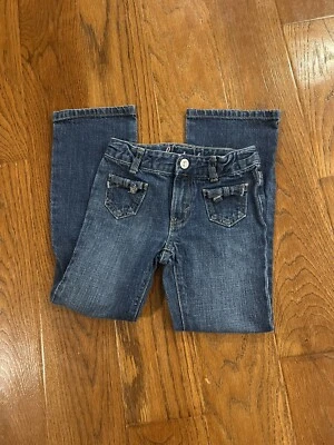 Gymboree Vaqueros Bootcut Talla 7 con Botón Estrás Foto 1 de 4
