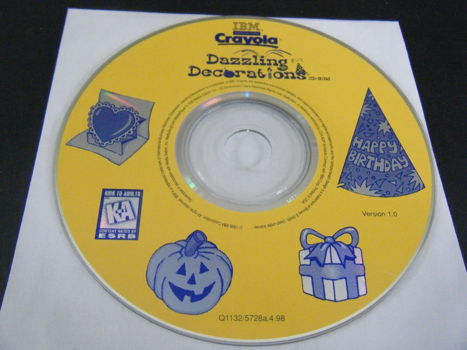 Crayola Dazzling Decorations - Version 1.0 (PC, 1998) - Disc Only!! - Image 1 of 1