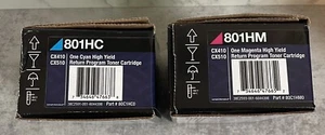 GENUINE LEXMARK TONER CARTRIDGES 801HM And 801HC Magenta And Cyan OEM - Picture 1 of 4