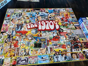 1970s White Mountain Jigsaw Puzzle 1000 Piece USA 70 Hollywood Complete TV - Picture 1 of 6