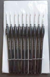Modelling Fine Paint brush brushes Size 00 Sable Synthetic Model pack of 10 - Picture 1 of 1