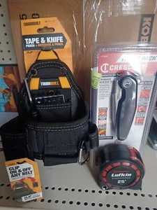 Toughbuilt Tape & Knife Pouch + Crescent 25' Shockforce Tape Measure + Knife NEW - Picture 1 of 6